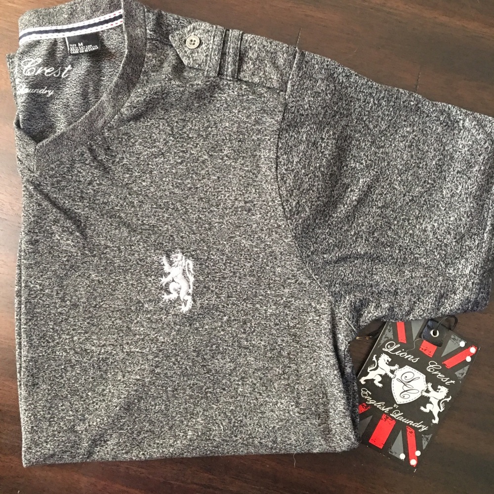 NWT Lions Crest English Laundry Black Gray Shirt